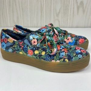 NWT Keds x Rifle Paper Triple Kick Garden Party sneakers. Women’s 11.